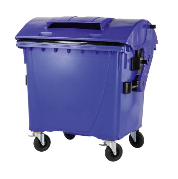 Kontajner na odpad s vhadzovadlami 1100 l FEREX modrý